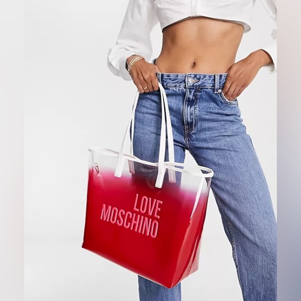 Love❤️🤍Moschino❤️ PVC Tote Bag